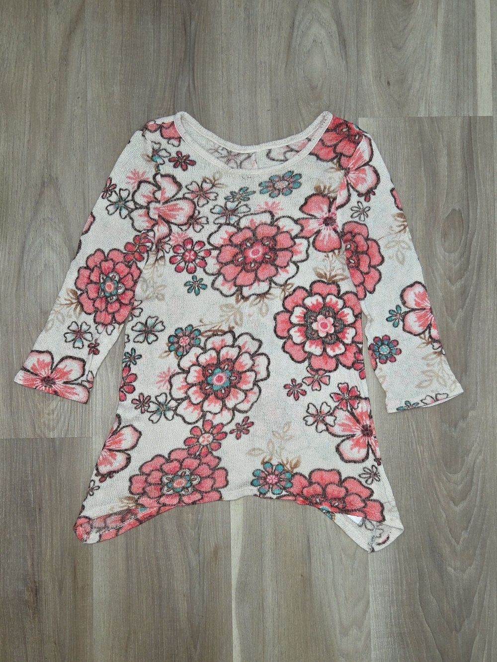 •Justice• Little Girls Floral Knitted Blouse